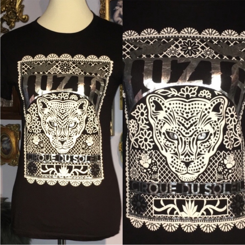 Cirque Du Soleil Luzia Black S/S T-Shirt Small with Metallic graphics